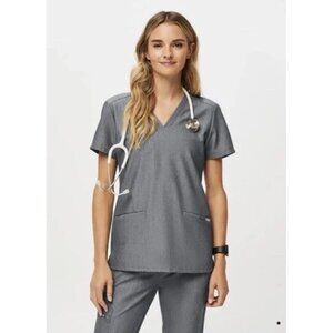Figs Women's Sz S Casma Technical Collection Graphite Gray Scrub Top FW1100